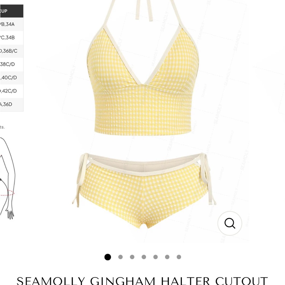 Seamolly Yellow Gingham Halter Bikini